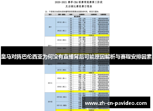 皇马对阵巴伦西亚为何没有直播背后可能原因解析与赛程安排因素